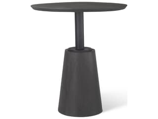 Mercana Maxwell 32" Round Black-Brown Wood w/ Black Metal Pedestal Bistro Table