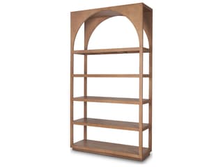 Mercana Bela Arched Shelving Unit Medium Brown Wood