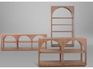 Mercana Bela Arched Shelving Unit Medium Brown Wood