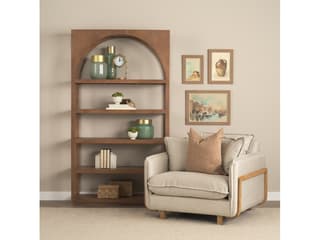 Mercana Bela Arched Shelving Unit Medium Brown Wood
