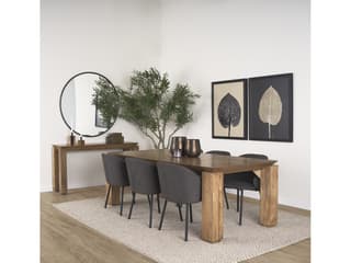 Mercana Sapphira Brown Wood Tapered Top Rectangular Dining Table