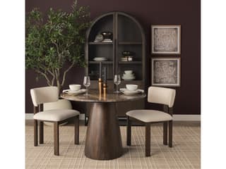Mercana Sloan 80.5H Dark Brown Wood W/Black Metal Arched Curio Cabinet