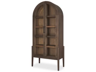 Mercana Teva Two Toned Dark w/Light Wood Arched Curio Cabinet