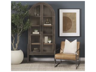 Mercana Teva Two Toned Dark w/Light Wood Arched Curio Cabinet