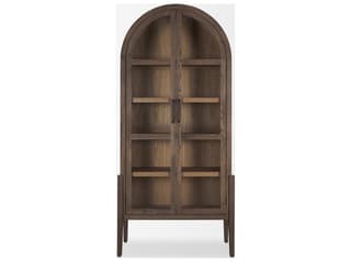 Mercana Teva Two Toned Dark w/Light Wood Arched Curio Cabinet