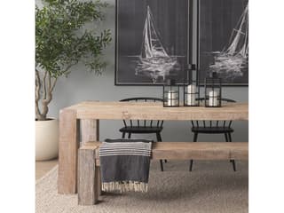Mercana McArthur 84" Whitewash Reclaimed Wood Dining Table