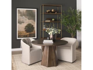 Mercana Baron Dark Brown Wood w/ Antiqued Aged Brass Metal 2-Door Open Shelving Unit