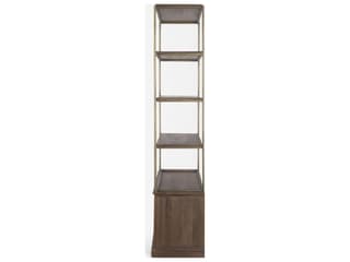 Mercana Baron Dark Brown Wood w/ Antiqued Aged Brass Metal 2-Door Open Shelving Unit