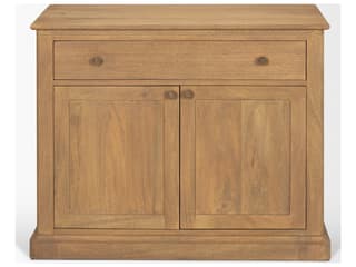 Mercana Baron Light Brown Solid Wood w/ Gunmetal Knobs 2-Door Accent Cabinet