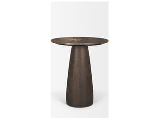 Mercana Allyson 32" Round Dark Brown wood w/ Cappuccino Marble Top Bistro Table