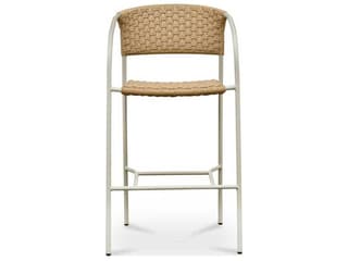 Moe's Home Outdoor Zola Natural Steel Wicker Bar Stool