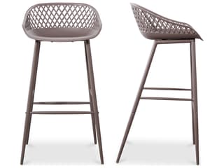 Moe's Home Outdoor Piazza Outdoor Bar Stool Grey - Set of Two