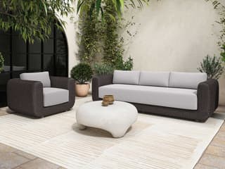 Moe's Home Outdoor Ines White Concrete Round Coffee Table