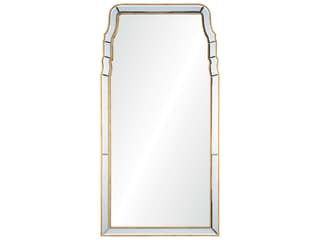 Mirror Home Distressed Gold Leaf Queen Anne Wall Mirror