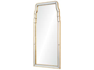 Mirror Home Distressed Gold Leaf Queen Anne Wall Mirror