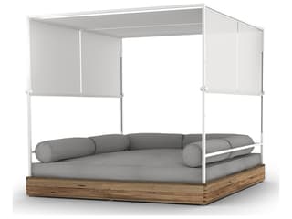 MamaGreen Aiko Teak Stainless Steel Outdoor Daybed Lounge