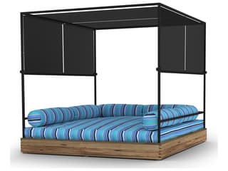 MamaGreen Aiko Teak Stainless Steel Outdoor Daybed Lounge