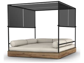 MamaGreen Aiko Teak Stainless Steel Outdoor Daybed Lounge
