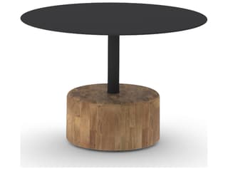 MamaGreen Glyph Aluminum Teak Round Low Table