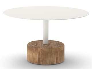 Glyph Aluminum Teak Round Low Table