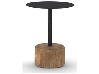 MamaGreen Glyph Aluminum Teak Round Low Table