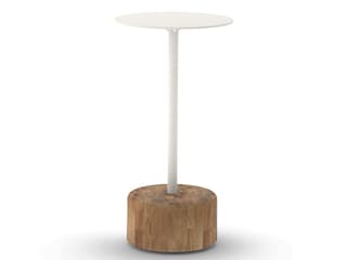 Glyph Aluminum Teak Round Low Table