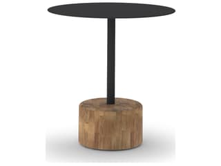 Glyph Aluminum Teak Round Tea Table