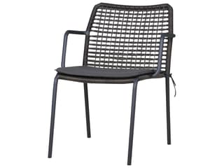 Manda Aluminum Wicker Stackable Outdoor Dining Arm Chair