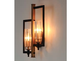 Maxim Lighting Flambeau 2-Light Black Antique Brass Glass Wall Sconce