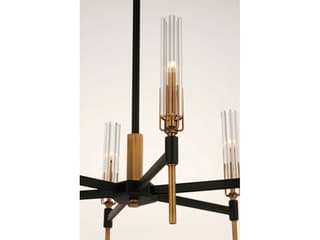 Maxim Lighting Flambeau 6-Light Black Antique Brass Glass LED Candelabra Chandelier