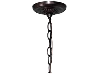 Meyda Pond Lily 7-Light Mahogany Bronze Green Glass Bell Chandelier