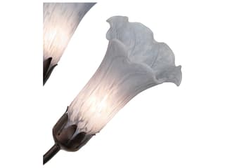 Meyda Pond Lily 7-Light Mahogany Bronze Gray Glass Bell Chandelier