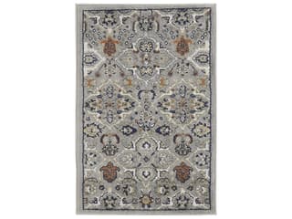 Allur Rectangular Area Rug in Grey with Bohemian Floral Design