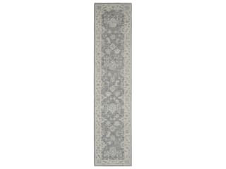 Infinite Bordered Runner Area Rug in Charcoal