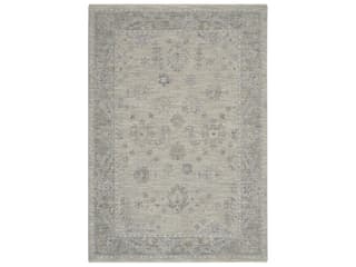 Infinite Farmhouse Floral Area Rug in Light Grey