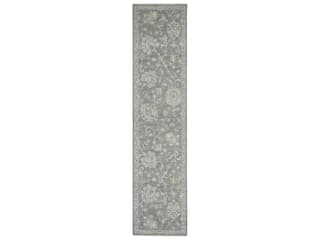 Infinite Bordered Runner Area Rug Charcoal Persian Floral
