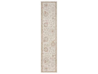 Infinite Vintage Persian Floral Power-Loomed Runner Rug in Ivory
