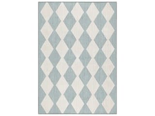 Positano Geometric Indoor Outdoor Area Rug in Aqua