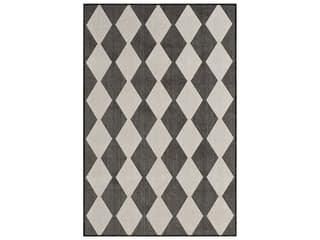 Positano POS04 Indoor Outdoor Area Rug with Black Geometric Pattern