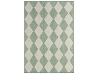 Positano Geometric Indoor Outdoor Area Rug in Blue Green