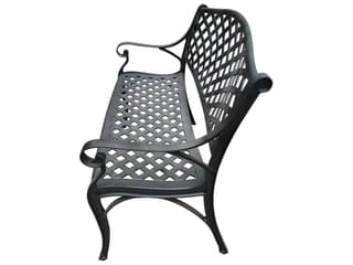 Oakland Living Aluminum Modern Black Outdoor Bench Loveseat