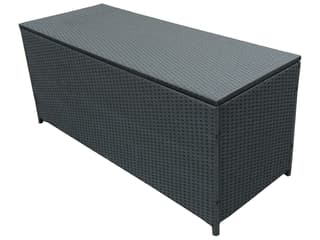 Oakland Living Black Wicker Storage Box Trunk Bin