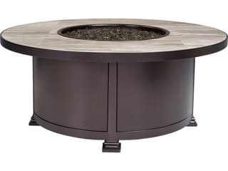 Casual Fireside Santorini Wrought Iron Round Occasional Height Outdoor Fire Pit Table