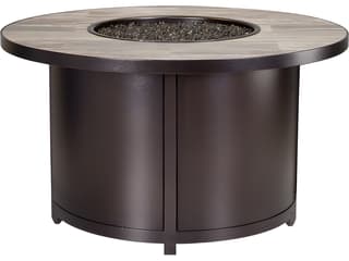 OW Lee Casual Fireside Capri Wrought Iron Round Chat Height Patio Fire Pit Table
