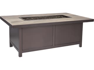Casual Fireside Elba Aluminum Rectangular Occasional Height Outdoor Patio Fire Pit Table