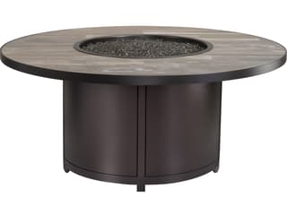 Casual Fireside Elba Aluminum Round Chat Height Patio Fire Pit Table