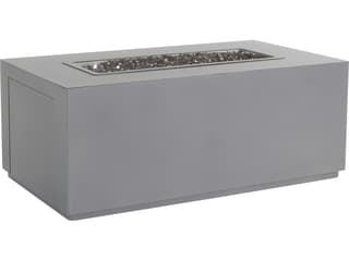 Casual Fireside Forma Cast Aluminum Rectangular Occasional Height Outdoor Patio Fire Pit Table