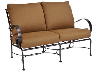 OW Lee Classico Wide Arms Wrought Iron Patio Loveseat