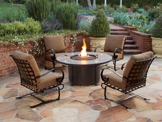OW Lee Classico Cushion Wrought Iron Outdoor Lounge Set