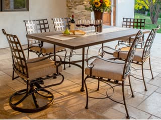 OW Lee Classico Wide Arms Wrought Iron Dining Set